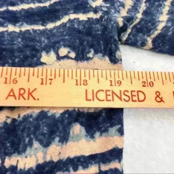 MAGNOLIA GRACE Linen Cotton Blend Space Blue Tye Dye Open Front Cardigan Sz L - Picture 8 of 10